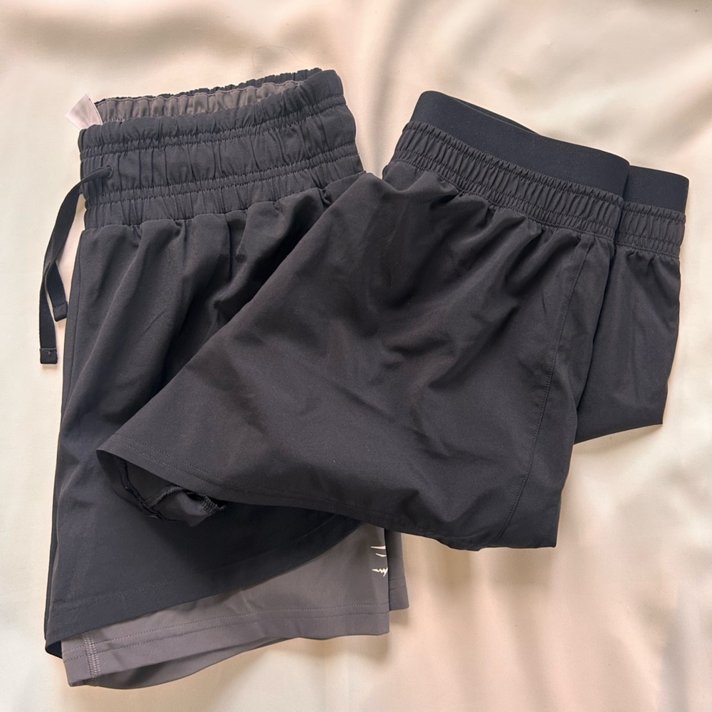 Gymshark Black and Gray Athletic Shorts BUNDLE